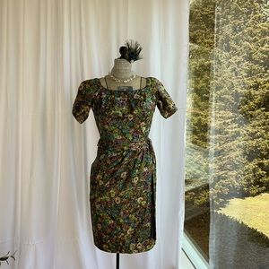 Vintage FANYA Party dress. XS Multi Colored gold thread